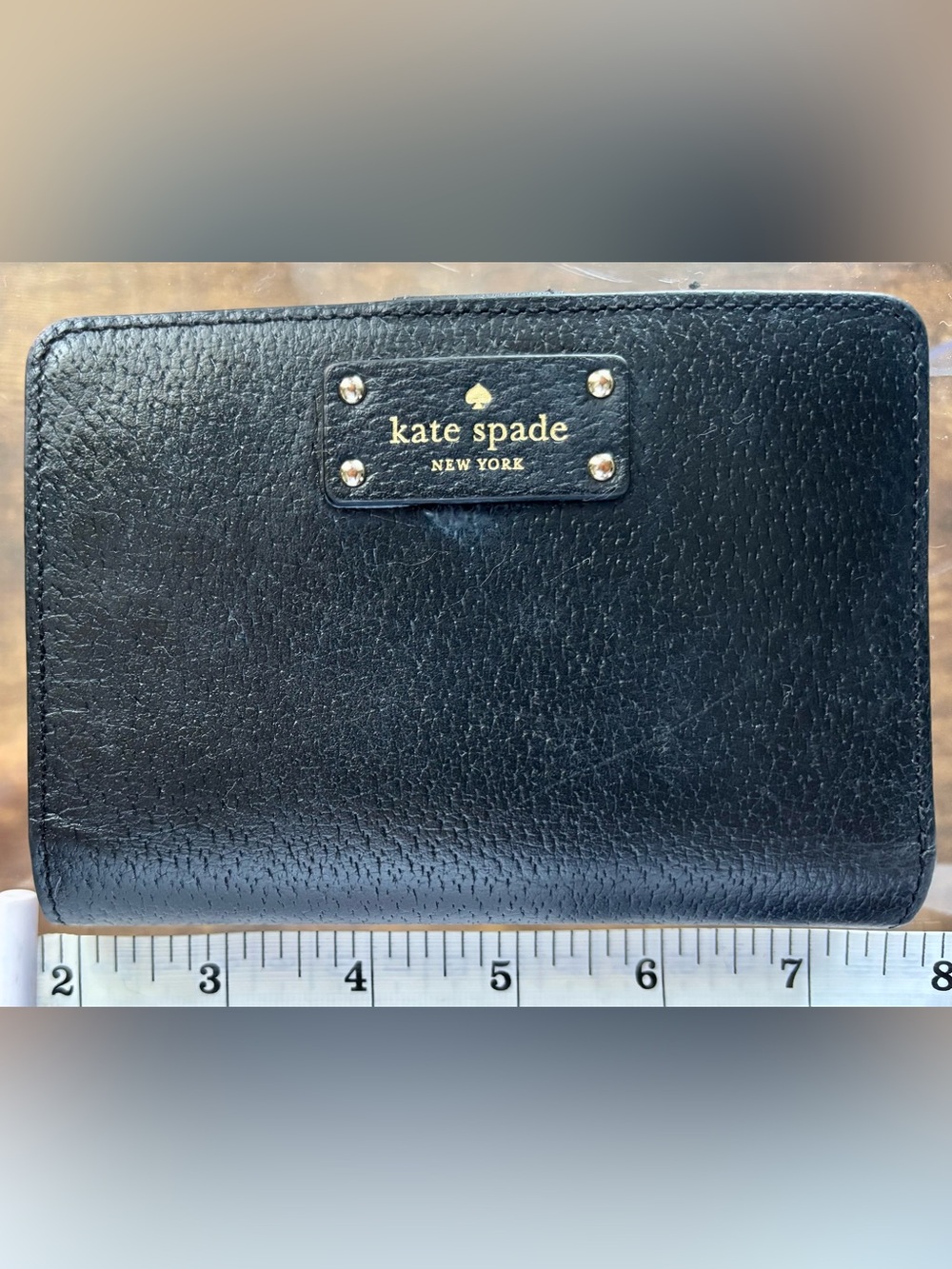 Kate Spade Wellesley Cara Medium Bifold Wallet Black Leather